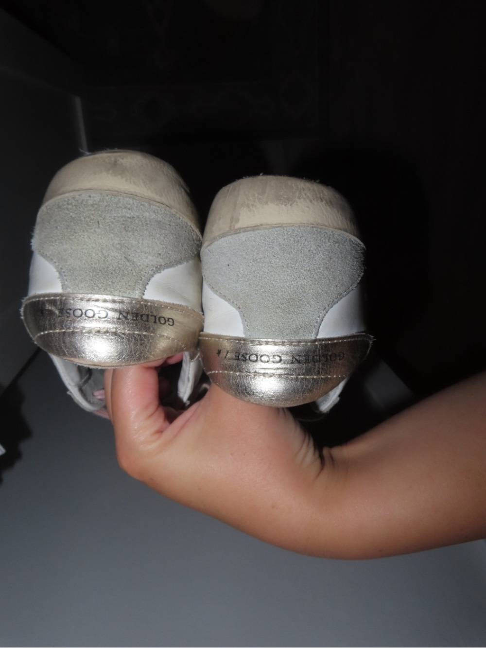 Golden Goose White Sneakers with Blue Star and Pink Laces - Picture 6 of 12